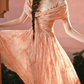 Robe de bal de princesse bustier à volants en satin long, robe de soirée C8117