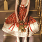 Adorable Square Neck Red Prom Dress Florals Bows A-Line Evening Dress C8564