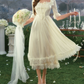Robe de bal de princesse bustier à volants en satin long, robe de soirée C8117