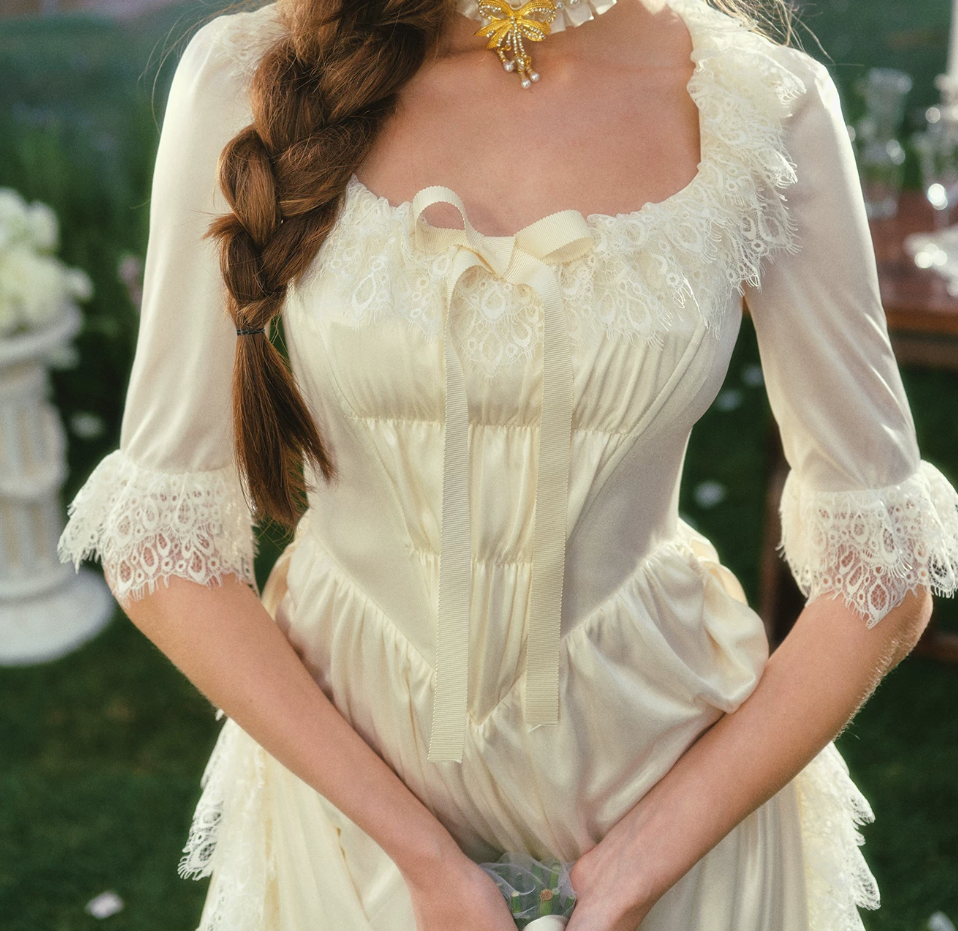 Robe de bal de princesse bustier à volants en satin long, robe de soirée C8117