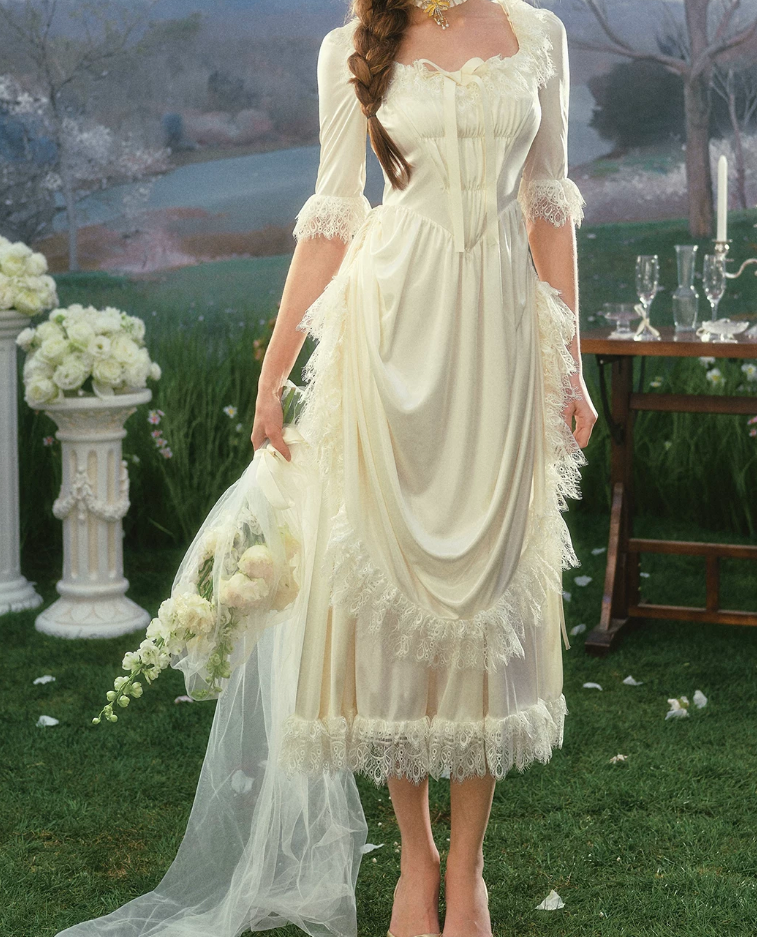 Robe de bal de princesse bustier à volants en satin long, robe de soirée C8117