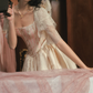 Robe de bal de princesse bustier à volants en satin long, robe de soirée C8117