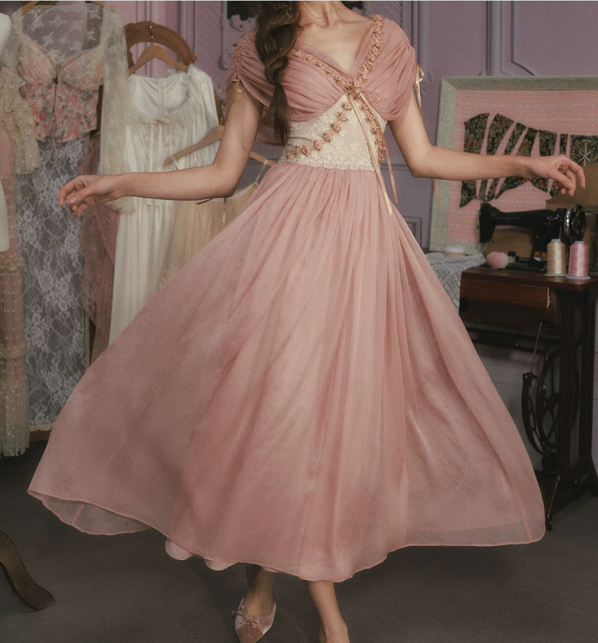 Robe de bal de princesse bustier à volants en satin long, robe de soirée C8117