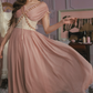 Robe de bal de princesse bustier à volants en satin long, robe de soirée C8117