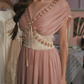 Robe de bal de princesse bustier à volants en satin long, robe de soirée C8117