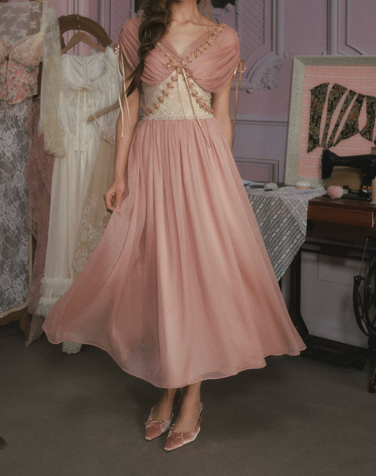 Robe de bal de princesse bustier à volants en satin long, robe de soirée C8117