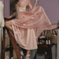 Robe de bal de princesse bustier à volants en satin long, robe de soirée C8117