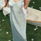 Robe de bal de princesse bustier à volants en satin long, robe de soirée C8117