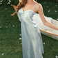 Robe de bal de princesse bustier à volants en satin long, robe de soirée C8117