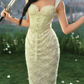 Robe de bal de princesse bustier à volants en satin long, robe de soirée C8117