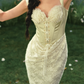 Robe de bal de princesse bustier à volants en satin long, robe de soirée C8117