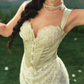 Robe de bal de princesse bustier à volants en satin long, robe de soirée C8117