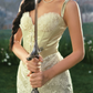 Robe de bal de princesse bustier à volants en satin long, robe de soirée C8117