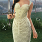 Robe de bal de princesse bustier à volants en satin long, robe de soirée C8117