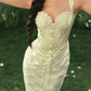 Robe de bal de princesse bustier à volants en satin long, robe de soirée C8117
