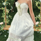 Robe de bal de princesse bustier à volants en satin long, robe de soirée C8117