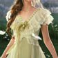 Robe de bal de princesse bustier à volants en satin long, robe de soirée C8117