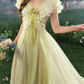 Robe de bal de princesse bustier à volants en satin long, robe de soirée C8117