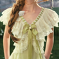 Robe de bal de princesse bustier à volants en satin long, robe de soirée C8117