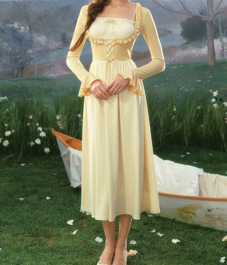 Robe de bal de princesse bustier à volants en satin long, robe de soirée C8117