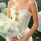 Robe de bal de princesse bustier à volants en satin long, robe de soirée C8117