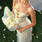 Robe de bal de princesse bustier à volants en satin long, robe de soirée C8117