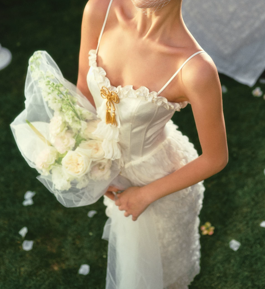 Robe de bal de princesse bustier à volants en satin long, robe de soirée C8117