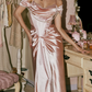 Robe de bal de princesse bustier à volants en satin long, robe de soirée C8117