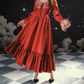 Robe de bal de princesse bustier à volants en satin long, robe de soirée C8117