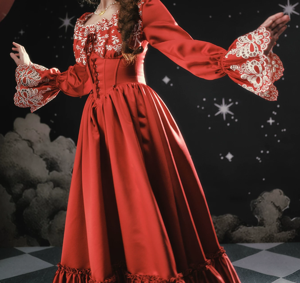 Robe de bal de princesse bustier à volants en satin long, robe de soirée C8117
