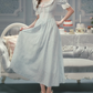 Robe de bal de princesse bustier à volants en satin long, robe de soirée C8117