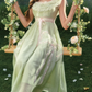 Robe de bal de princesse bustier à volants en satin long, robe de soirée C8117