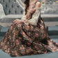 Robe de bal de princesse bustier à volants en satin long, robe de soirée C8117