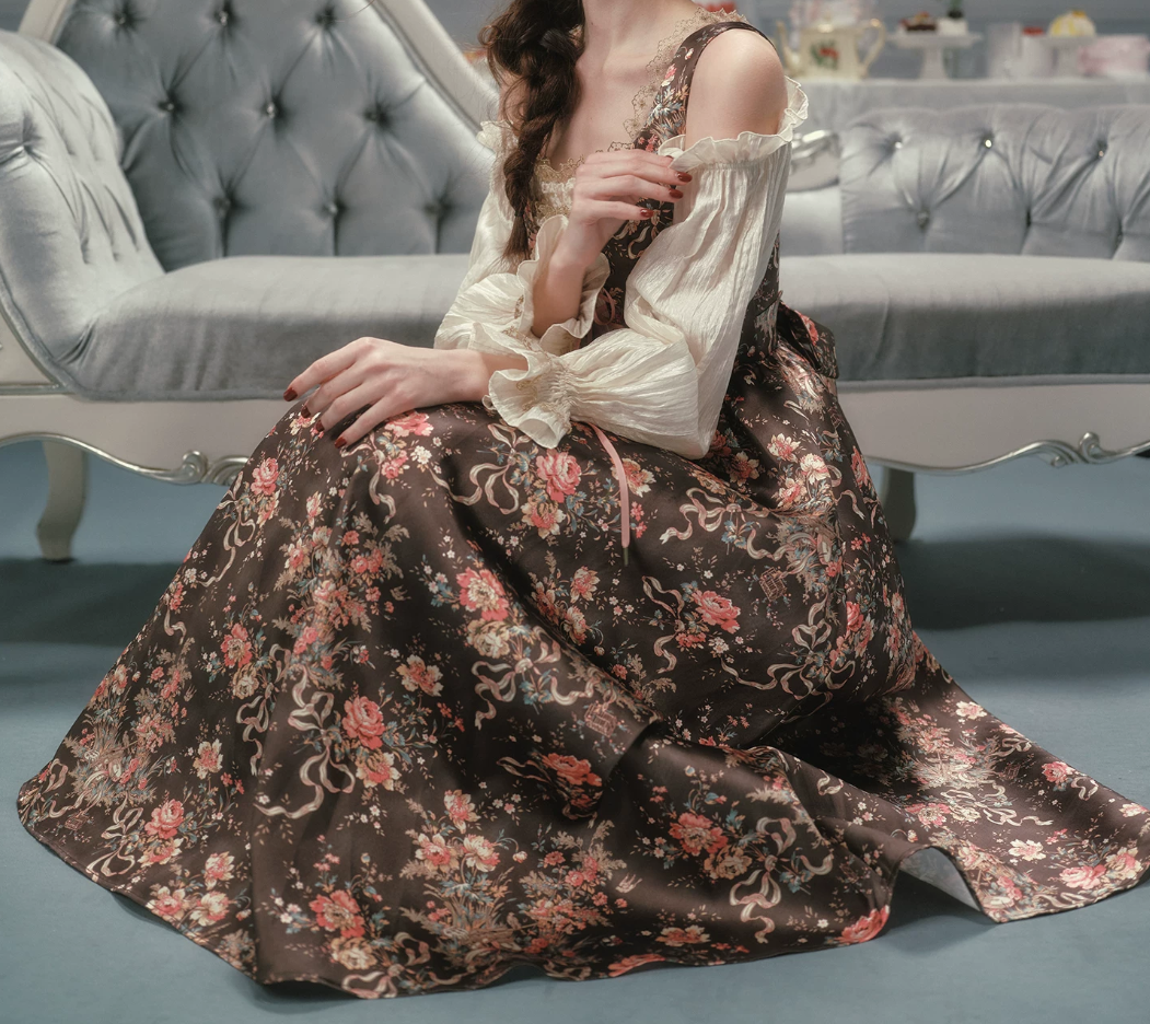 Robe de bal de princesse bustier à volants en satin long, robe de soirée C8117