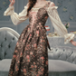 Robe de bal de princesse bustier à volants en satin long, robe de soirée C8117