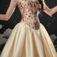 Robe de bal de princesse bustier à volants en satin long, robe de soirée C8117