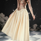 Robe de bal de princesse bustier à volants en satin long, robe de soirée C8117