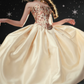Robe de bal de princesse bustier à volants en satin long, robe de soirée C8117