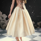 Robe de bal de princesse bustier à volants en satin long, robe de soirée C8117