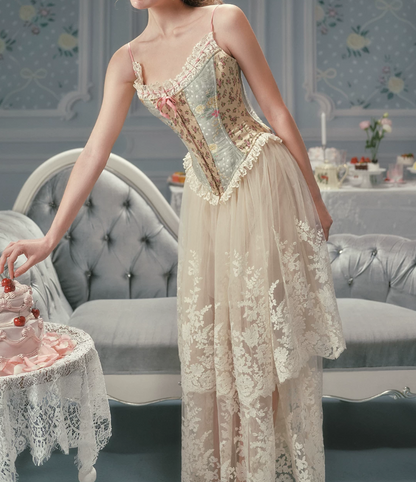 Robe de bal de princesse bustier à volants en satin long, robe de soirée C8117