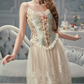 Robe de bal de princesse bustier à volants en satin long, robe de soirée C8117