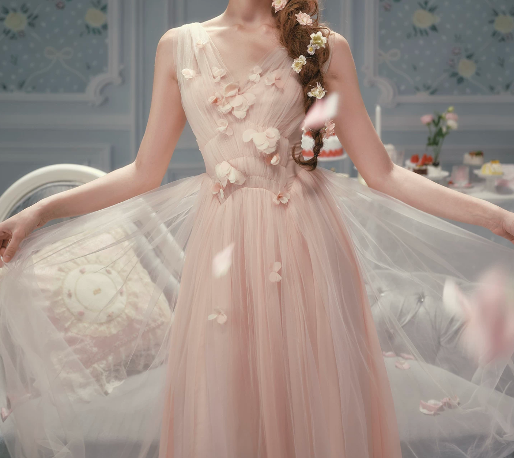 Robe de bal de princesse bustier à volants en satin long, robe de soirée C8117