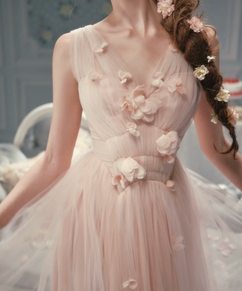 Robe de bal de princesse bustier à volants en satin long, robe de soirée C8117