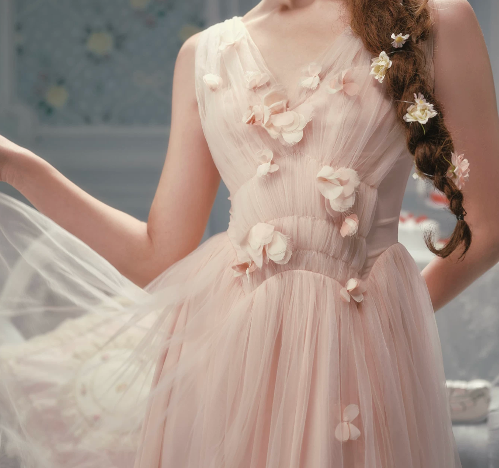 Robe de bal de princesse bustier à volants en satin long, robe de soirée C8117