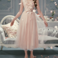 Robe de bal de princesse bustier à volants en satin long, robe de soirée C8117