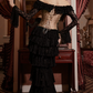 Robe de bal de princesse bustier à volants en satin long, robe de soirée C8117