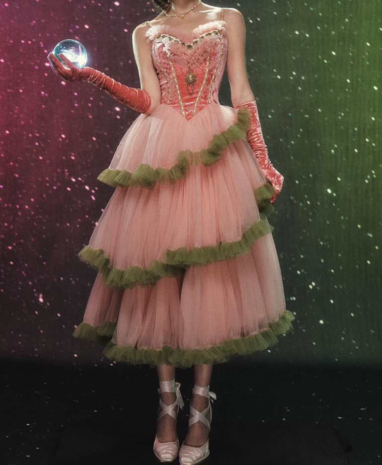 Robe de bal de princesse bustier à volants en satin long, robe de soirée C8117