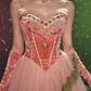 Robe de bal de princesse bustier à volants en satin long, robe de soirée C8117