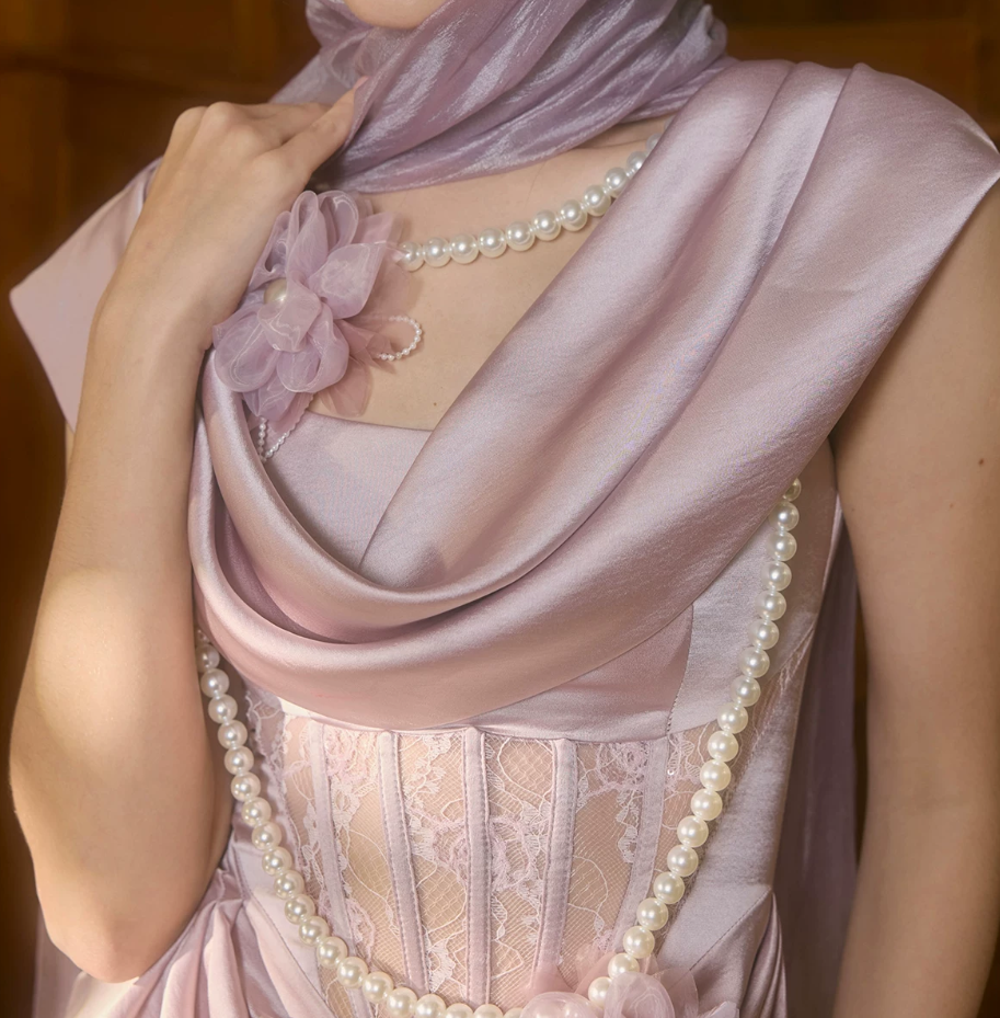 Robe de bal de princesse bustier à volants en satin long, robe de soirée C8117