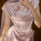 Robe de bal de princesse bustier à volants en satin long, robe de soirée C8117